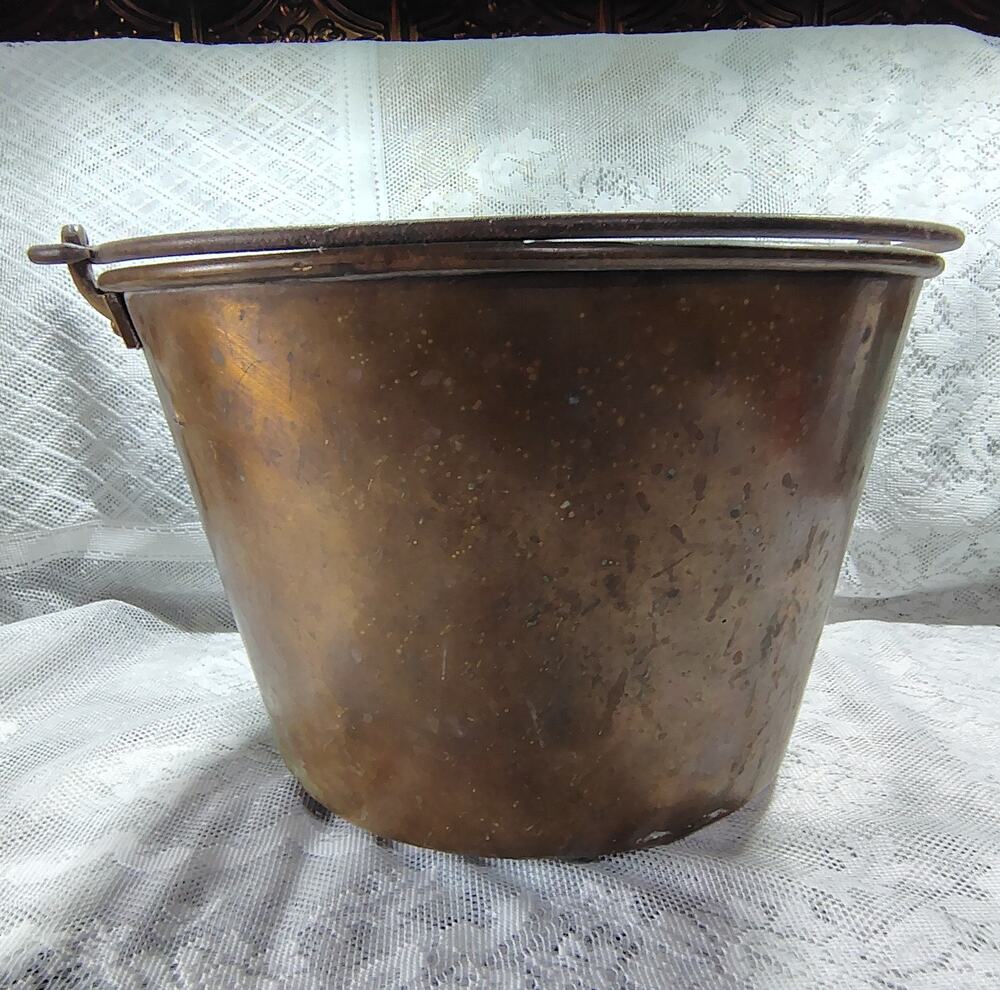 Antique Copper / Brass Kettle Bucket Pail